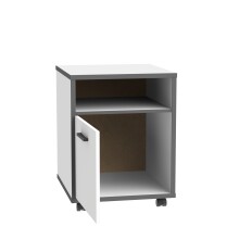 Rollcontainer >KEFLAVIK< in weiß, anthrazit - 49,8x64,6x52,2cm (BxHxT)