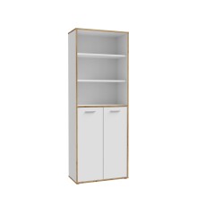 Aktenregal >Keflavik< in braun,weiß - 84,5x226,5x41,5cm (BxHxT)