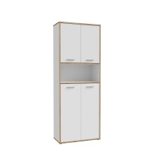Aktenregal >Keflavik< in braun,weiß - 84,5x226,5x41,5cm (BxHxT)