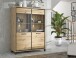 Highboard >Trondheim< in schwarz,braun - 121,4x161x41,5cm (BxHxT)
