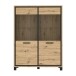 Highboard >Trondheim< in schwarz,braun - 121,4x161x41,5cm (BxHxT)