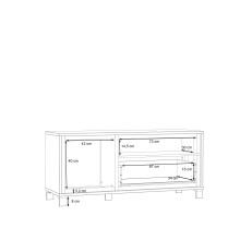 TV-Board >Trondheim< in schwarz,braun - 131,4x58,9x41,5cm (BxHxT)