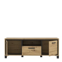 TV-Board >Trondheim< in schwarz,braun - 158,4x58,9x41,5cm (BxHxT)