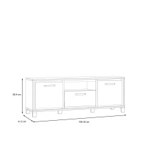 TV-Board >Trondheim< in schwarz,braun - 158,4x58,9x41,5cm (BxHxT)