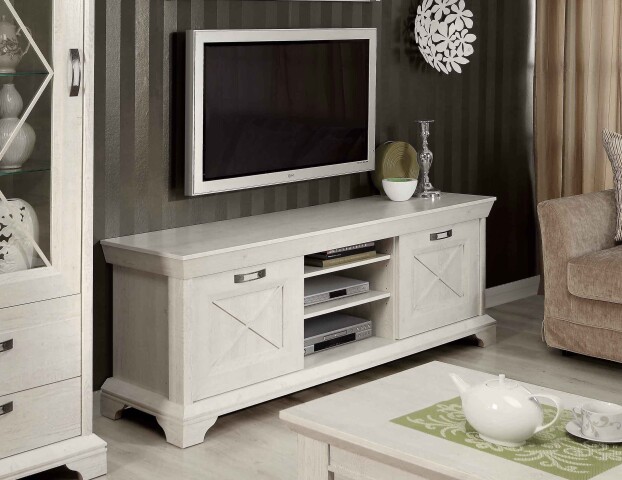 TV-Board >Kashmir < in weiß,beige - 147,4x66,3x48,2cm (BxHxT)