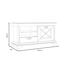 TV-Board >Kashmir< in weiß,beige - 122,7x66,6x48,2cm (BxHxT)