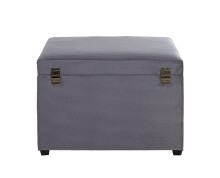 Sitztruhe >54145< in grau, MDF, Textilgewebe Cord - 58x42x39cm (BxHxT)