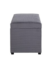 Sitztruhe >54145< in grau, MDF, Textilgewebe Cord - 58x42x39cm (BxHxT)