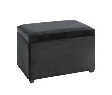 Sitztruhe >54545< in schwarz, MDF, Textilgewebe...