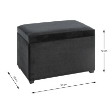 Sitztruhe >54545< in schwarz, MDF, Textilgewebe...