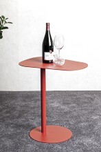 Beistelltisch >52497< in rot, Metall - 53x60x38cm (BxHxT)