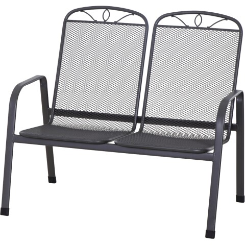 Gartenbank >Elda< in matt-anthrazit - 107,5x94x65 (BxHxT)