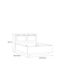 Bett >Kaszimiro< in Waterford Eiche/ Schwarz - 149,4x108,7x198,3cm (BxHxT)