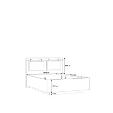 Bett >Kaszimiro< in Waterford Eiche/ Schwarz - 149,4x108,7x198,3cm (BxHxT)