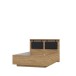 Bett >Kaszimiro< in Waterford Eiche/ Schwarz - 149,4x108,7x198,3cm (BxHxT)