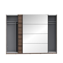 Kleiderschrank >Jacky< in Script-Schlammeiche/Spiegel B/H/T ca.269,9x209,7x61,2cm