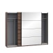 Kleiderschrank >Jacky< in Script-Schlammeiche/Spiegel B/H/T ca.269,9x209,7x61,2cm