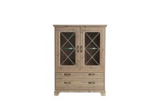 Hochschrank >Nepal< Fichte Dekor und Klarglas -...