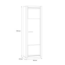 Vitrine >L-Light< in weiss und Klarglas - 63,3x195,2x41,3cm (BxHxT)
