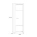 Vitrine >L-Light< in weiss und Klarglas - 63,3x195,2x41,3cm (BxHxT)