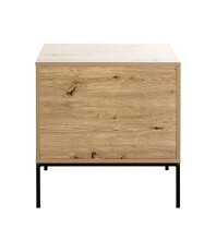 Konsole >54413< in eiche, schwarz, MDF, Metall - 55x60x42cm (BxHxT)