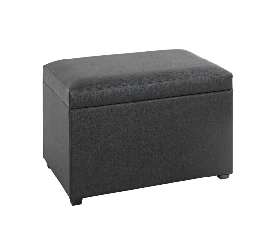 Sitztruhe >52524< in schwarz - 58x42x39cm (BxHxT)
