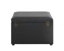 Sitztruhe >52524< in schwarz - 58x42x39cm (BxHxT)