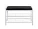 Schuhbank >54343< in schwarz, weiß, Metall, Samtgewebe - 75x50x32cm (BxHxT)
