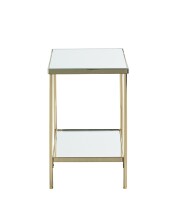 Beistelltisch >52187< in vermessingt, Metall, Spiegel 5 mm - 28x46x28cm (BxHxT)