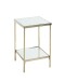 Beistelltisch >52187< in vermessingt, Metall, Spiegel 5 mm - 28x46x28cm (BxHxT)