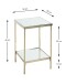 Beistelltisch >52187< in vermessingt, Metall, Spiegel 5 mm - 28x46x28cm (BxHxT)