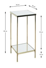 Blumentisch >52188< in vermessingt, Metall, Spiegel...