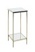 Blumentisch >52188< in vermessingt, Metall, Spiegel 5 mm - 28x66x28cm (BxHxT)