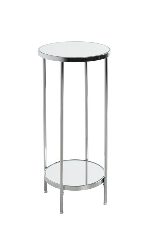 Blumentisch >52285< in chrom, Metall, Spiegel 5 mm - 66x28cm (HxD)