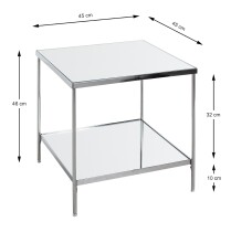 Beistelltisch >54257< in chrom, Metall, Spiegel 5...