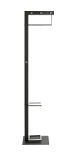 Garderobenständer >54553< in chrom, schwarz, Metall - 35x175x41cm (BxHxT)