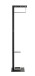 Garderobenständer >54553< in chrom, schwarz, Metall - 35x175x41cm (BxHxT)