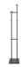Garderobenständer >54554< in chrom, schwarz, Metall - 42x175x30cm (BxHxT)