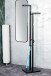 Garderobenständer >54554< in chrom, schwarz, Metall - 42x175x30cm (BxHxT)