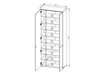 Schuhschrank >Bari< in Schilfgrün matt, MDF, Spannplatte - 78x202x38cm (BxHxT)
