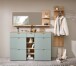Schuhschrank >Bari< in Schilfgrün matt, MDF, Spannplatte - 148x103x38cm (BxHxT)