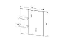 Garderobenspiegel >Bari< in Artisan Eiche Dekor, Spannplatte - 78x80x17cm (BxHxT)