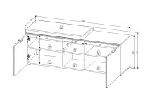 Schuhbank >Bari< in Schilfgrün matt, MDF, Spannplatte - 128x50x38cm (BxHxT)