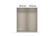 Schwebetürenschrank >Aurelia< in weiß Hochglanz - 175x210x59 (BxHxT)
