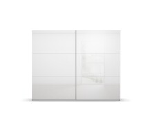 Schwebetürenschrank >Aurelia< in weiß Hochglanz - 261x210x59 (BxHxT)