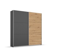 Schwebetürenschrank >Aurelia< in grau-metallic/ Eiche Artisan Dekor, B/H/T: 175/210/59 cm