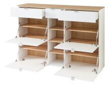 Schuhschrank >Bari< in Weiß matt, MDF, Spannplatte - 148x103x38cm (BxHxT)