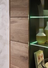 Stauraumvitrine >Bellano< in Viking Oak Dekor - 80x202x38 (BxHxT)