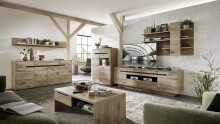 Couchtisch >Bellano< in Viking Oak Dekor, MDF, Spannplatte - 110x41x65cm (BxHxT)
