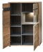 Glasvitrine >Bellano< in Viking Oak Dekor, MDF, Spannplatte - 90x128x38 (BxHxT)
